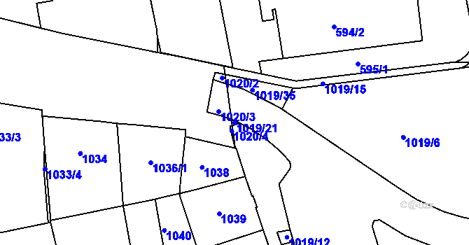 Parcela st. 1019/21 v KÚ Královo Pole, Katastrální mapa
