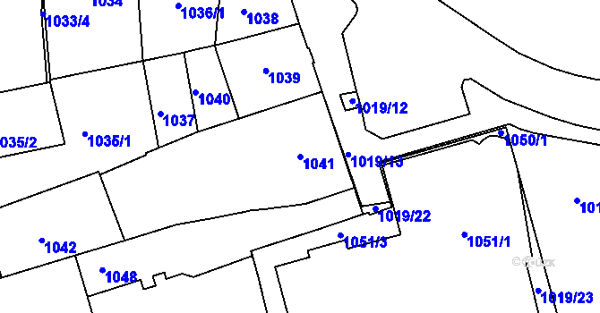 Parcela st. 1041 v KÚ Královo Pole, Katastrální mapa