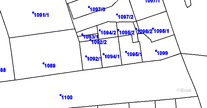 Parcela st. 1094/1 v KÚ Královo Pole, Katastrální mapa
