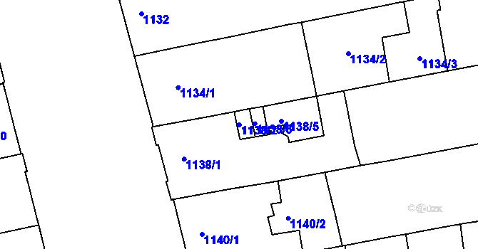 Parcela st. 1138/2 v KÚ Královo Pole, Katastrální mapa