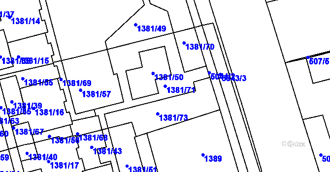 Parcela st. 1381/71 v KÚ Královo Pole, Katastrální mapa
