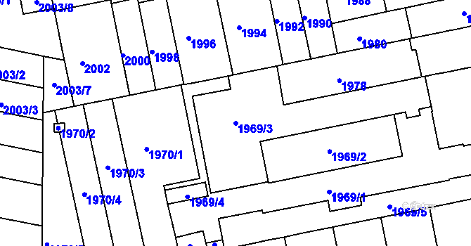 Parcela st. 1969/3 v KÚ Královo Pole, Katastrální mapa