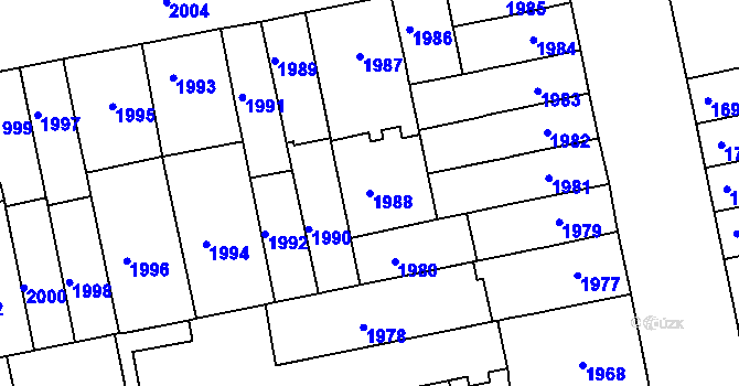 Parcela st. 1988 v KÚ Královo Pole, Katastrální mapa