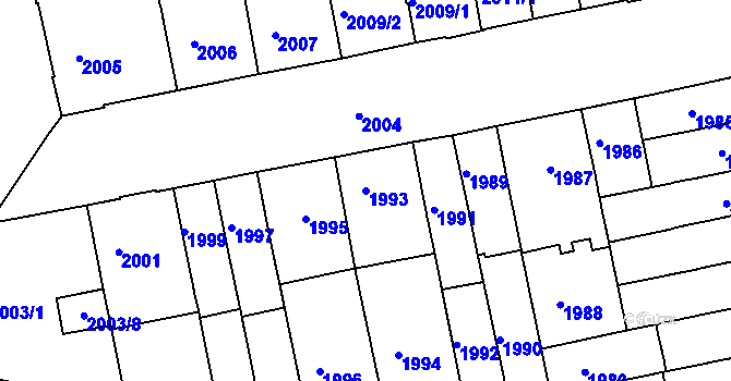Parcela st. 1993 v KÚ Královo Pole, Katastrální mapa