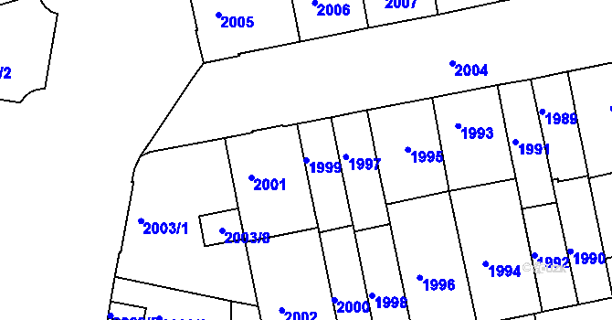 Parcela st. 1999 v KÚ Královo Pole, Katastrální mapa