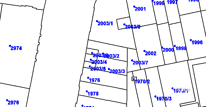Parcela st. 2003/2 v KÚ Královo Pole, Katastrální mapa