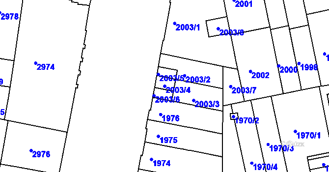 Parcela st. 2003/4 v KÚ Královo Pole, Katastrální mapa