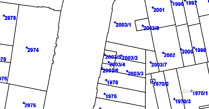 Parcela st. 2003/5 v KÚ Královo Pole, Katastrální mapa
