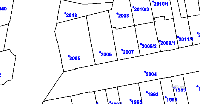 Parcela st. 2006 v KÚ Královo Pole, Katastrální mapa