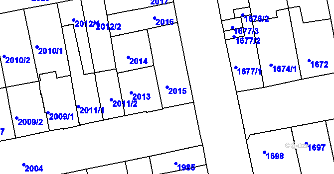 Parcela st. 2015 v KÚ Královo Pole, Katastrální mapa