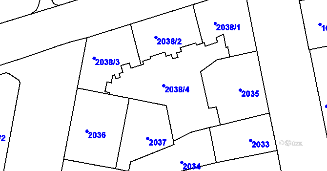 Parcela st. 2038/4 v KÚ Královo Pole, Katastrální mapa