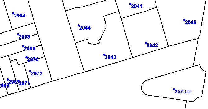 Parcela st. 2043 v KÚ Královo Pole, Katastrální mapa