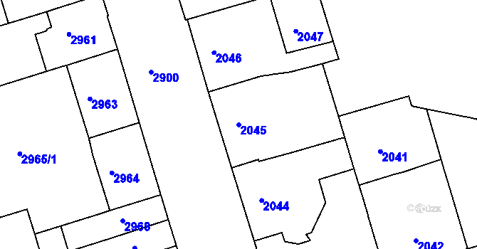 Parcela st. 2045 v KÚ Královo Pole, Katastrální mapa