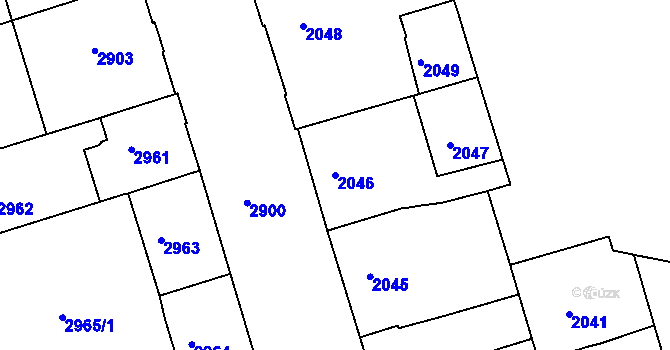 Parcela st. 2046 v KÚ Královo Pole, Katastrální mapa
