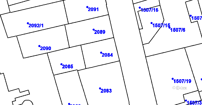 Parcela st. 2084 v KÚ Královo Pole, Katastrální mapa