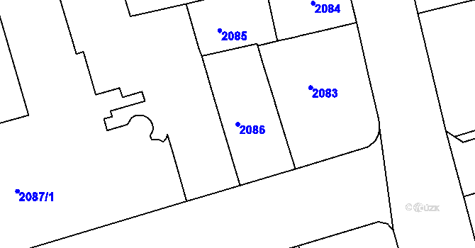 Parcela st. 2086 v KÚ Královo Pole, Katastrální mapa