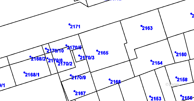 Parcela st. 2165 v KÚ Královo Pole, Katastrální mapa