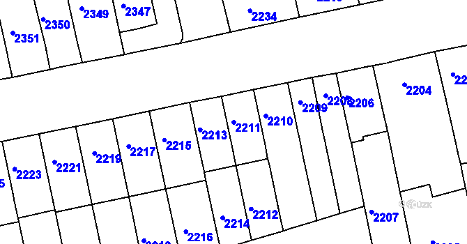 Parcela st. 2211 v KÚ Královo Pole, Katastrální mapa