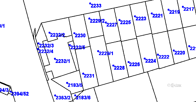 Parcela st. 2229/1 v KÚ Královo Pole, Katastrální mapa