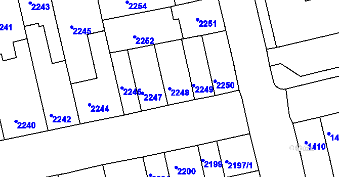 Parcela st. 2248 v KÚ Královo Pole, Katastrální mapa