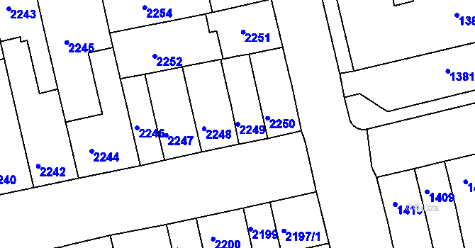 Parcela st. 2249 v KÚ Královo Pole, Katastrální mapa