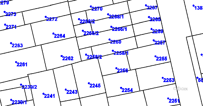 Parcela st. 2258 v KÚ Královo Pole, Katastrální mapa
