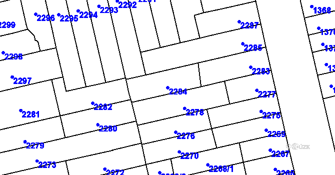 Parcela st. 2284 v KÚ Královo Pole, Katastrální mapa
