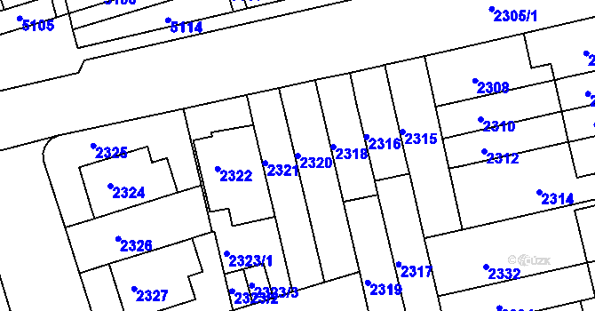 Parcela st. 2320 v KÚ Královo Pole, Katastrální mapa