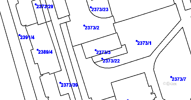 Parcela st. 2373/3 v KÚ Královo Pole, Katastrální mapa