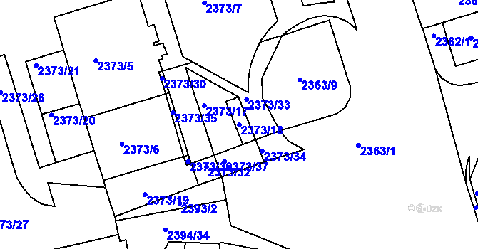 Parcela st. 2373/18 v KÚ Královo Pole, Katastrální mapa