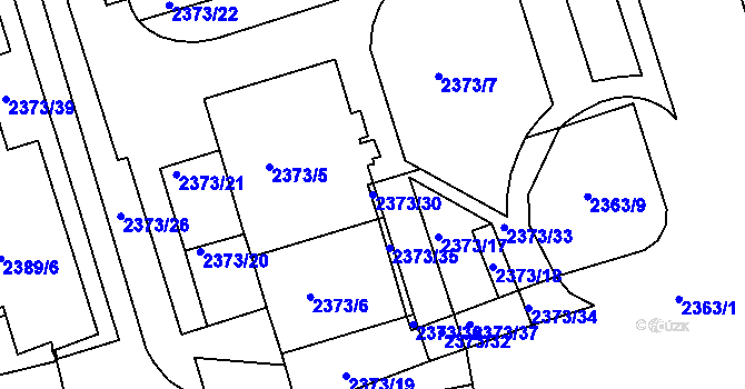 Parcela st. 2373/30 v KÚ Královo Pole, Katastrální mapa