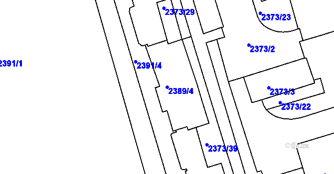 Parcela st. 2389/4 v KÚ Královo Pole, Katastrální mapa