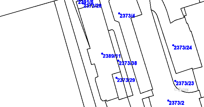 Parcela st. 2389/11 v KÚ Královo Pole, Katastrální mapa