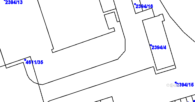 Parcela st. 2394/25 v KÚ Královo Pole, Katastrální mapa