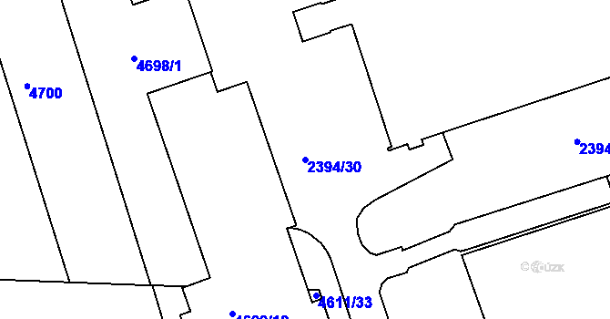 Parcela st. 2394/30 v KÚ Královo Pole, Katastrální mapa