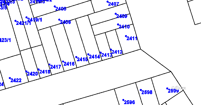Parcela st. 2413 v KÚ Královo Pole, Katastrální mapa