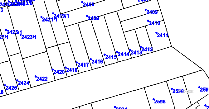 Parcela st. 2415 v KÚ Královo Pole, Katastrální mapa