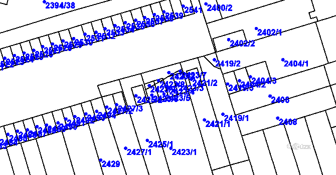 Parcela st. 2423/4 v KÚ Královo Pole, Katastrální mapa