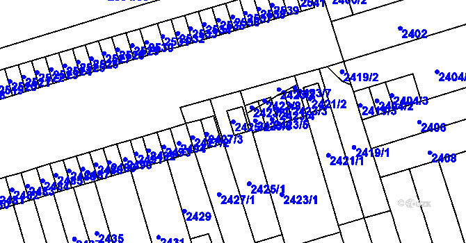 Parcela st. 2425/2 v KÚ Královo Pole, Katastrální mapa