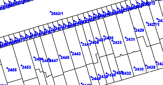 Parcela st. 2441 v KÚ Královo Pole, Katastrální mapa