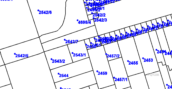 Parcela st. 2460 v KÚ Královo Pole, Katastrální mapa