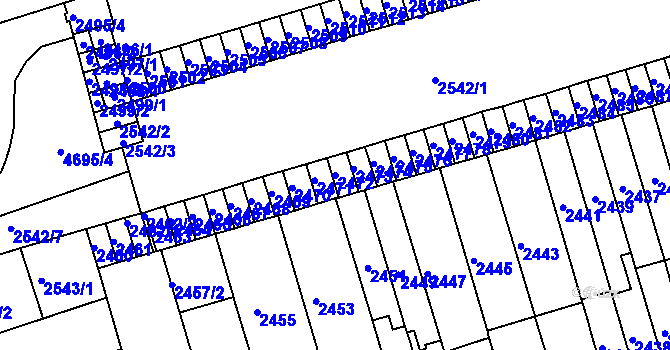 Parcela st. 2472 v KÚ Královo Pole, Katastrální mapa