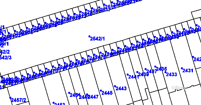 Parcela st. 2479 v KÚ Královo Pole, Katastrální mapa