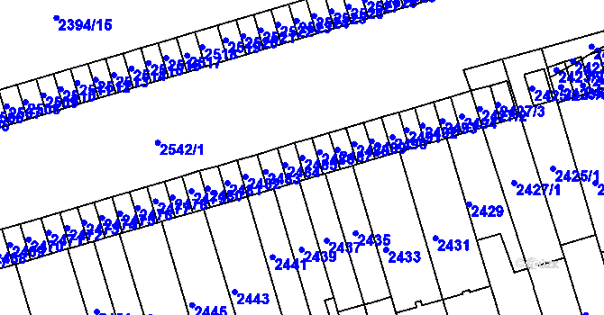 Parcela st. 2485 v KÚ Královo Pole, Katastrální mapa