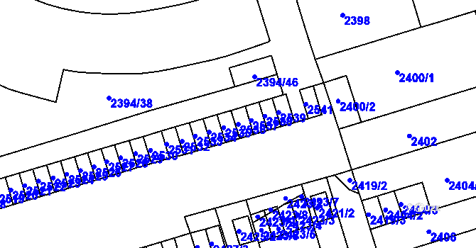 Parcela st. 2536 v KÚ Královo Pole, Katastrální mapa