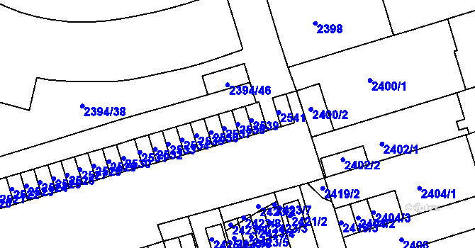 Parcela st. 2538 v KÚ Královo Pole, Katastrální mapa