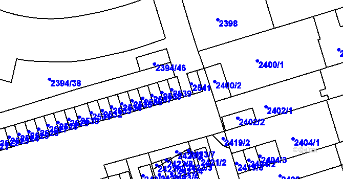 Parcela st. 2539 v KÚ Královo Pole, Katastrální mapa