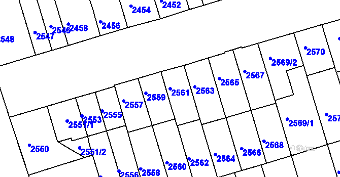 Parcela st. 2561 v KÚ Královo Pole, Katastrální mapa