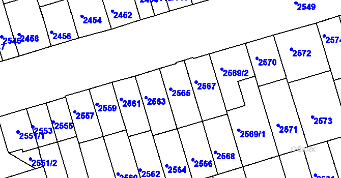 Parcela st. 2565 v KÚ Královo Pole, Katastrální mapa