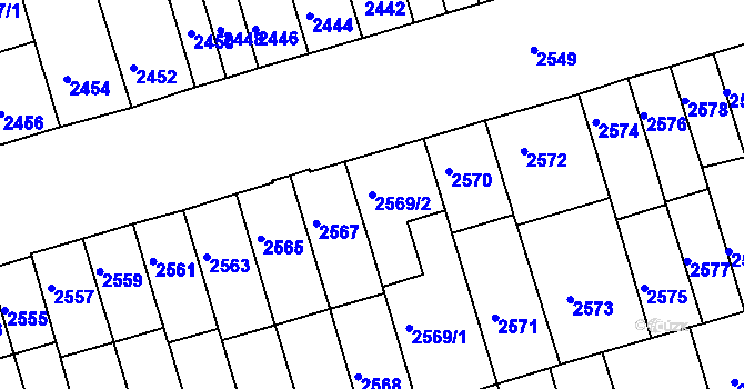 Parcela st. 2569/2 v KÚ Královo Pole, Katastrální mapa